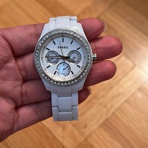 Women's Fossil Stella White Chronograph Watch